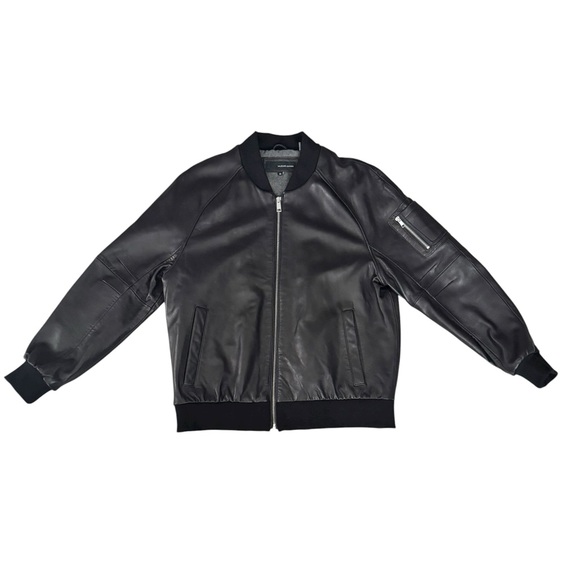 Wilsons Leather Men’s Black Genuine Leather Bomber Jacket XL - Picture 1 of 12